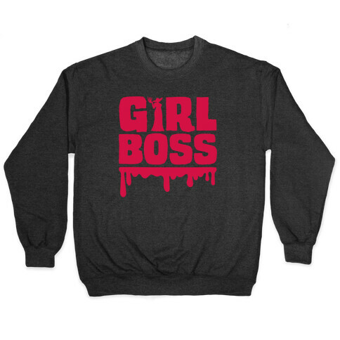 Girl Boss Vampire Parody White Print Pullover