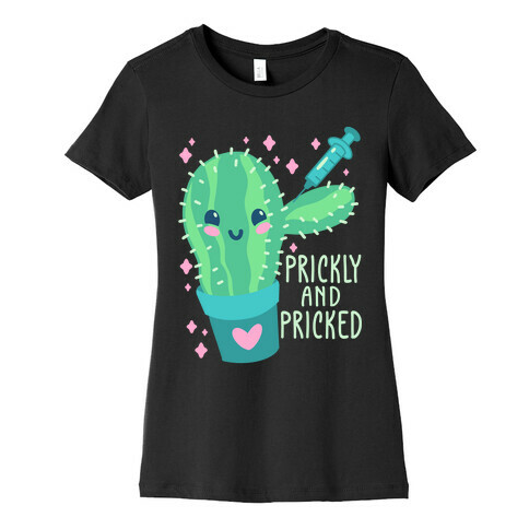 Prickly And Pricked Cactus Womens T-Shirt