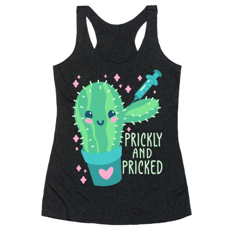 Prickly And Pricked Cactus Racerback Tank Top