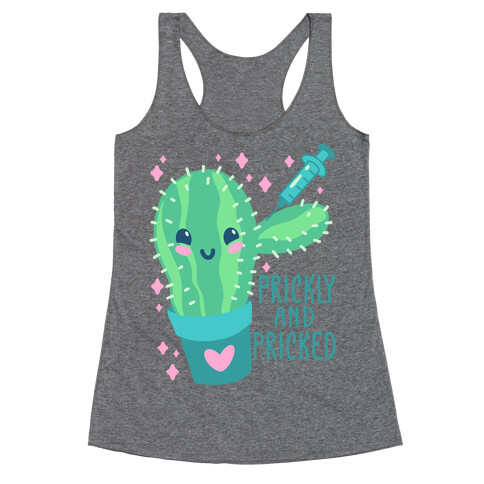 Prickly And Pricked Cactus Racerback Tank Top