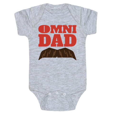 Omni Dad Parody White Print Baby One-Piece