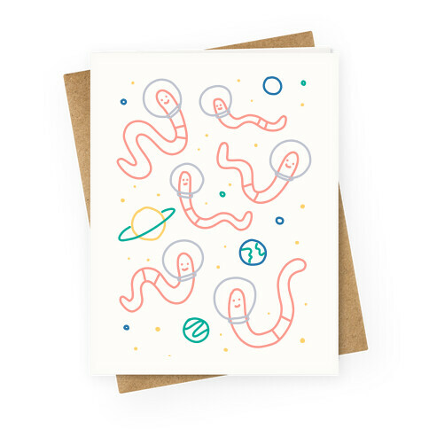 Worms In Space Greeting Card