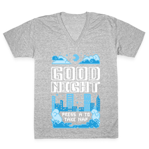 Good Night Game Over Screen V-Neck Tee Shirt