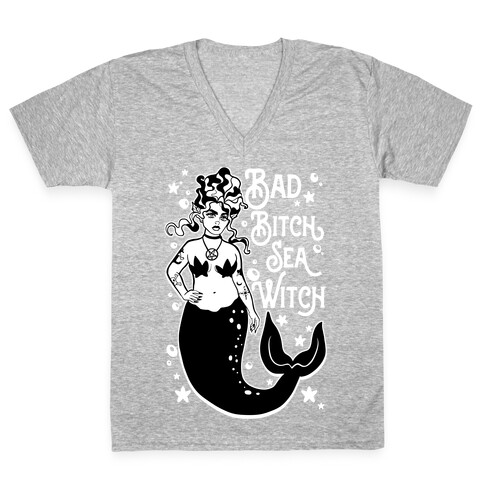 Bad Bitch Sea Witch V-Neck Tee Shirt