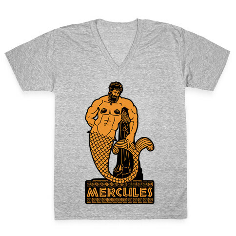 Mercules Merman Hercules Parody V-Neck Tee Shirt