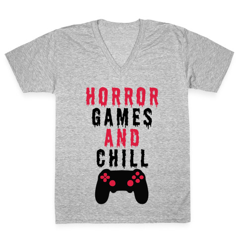 Horror Games And Chill V-Neck Tee Shirt