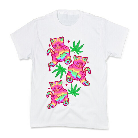 Rainbow Weed Kitty Kids T-Shirt