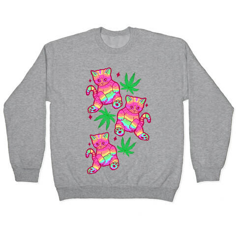 Rainbow Weed Kitty Pullover