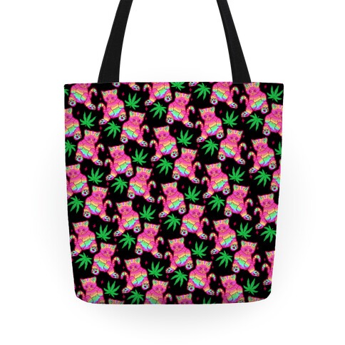 Rainbow Weed Kitty Tote