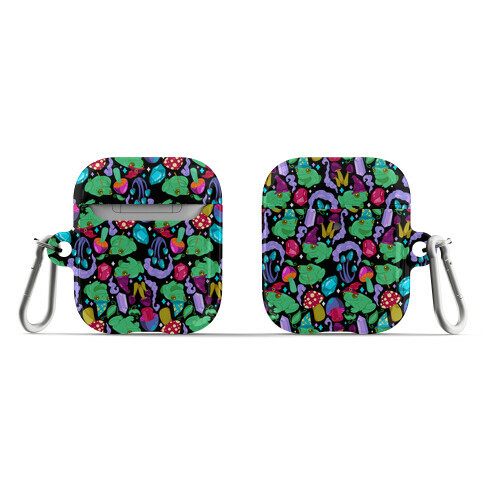 Magical Mushroom Frogs Pattern AirPod Case