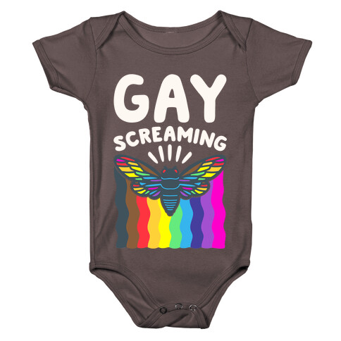 Gay Screaming Cicada Parody White Print Baby One-Piece