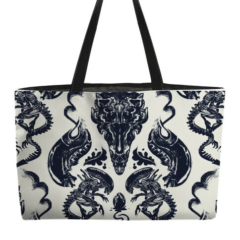 Alien Xenomorph Pattern Tote Weekender Tote