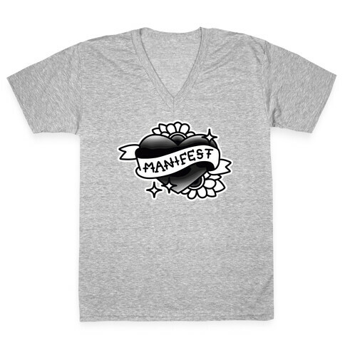 Manifest (Black & White) V-Neck Tee Shirt