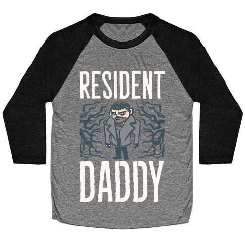 Resident Daddy Parody White Print Baseball Tee