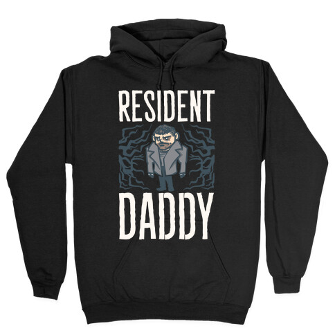 Resident Daddy Parody White Print Hooded Sweatshirt