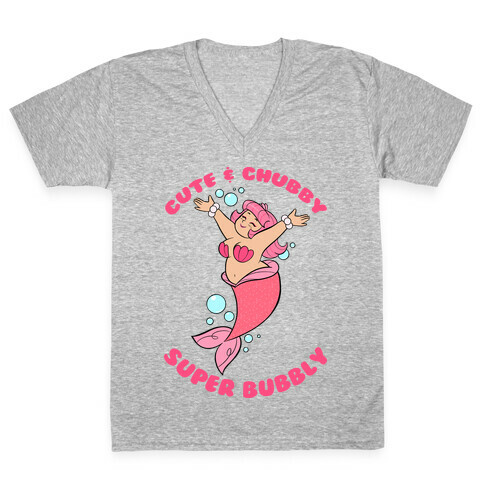 Cute & Chubby Super Bubbly Pink V-Neck Tee Shirt