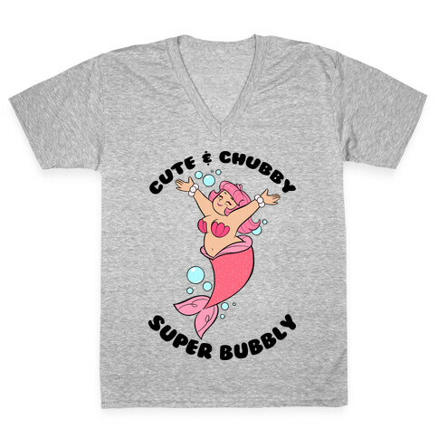 Cute & Chubby Super Bubbly Pink V-Neck Tee Shirt