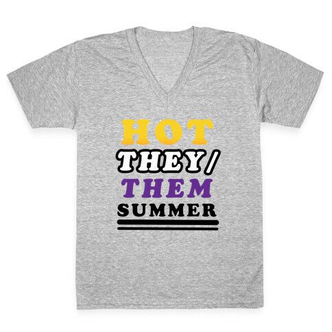 Hot They/Them Summer V-Neck Tee Shirt