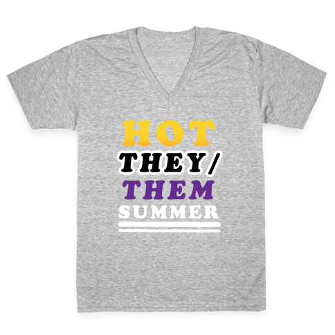 Hot They/Them Summer V-Neck Tee Shirt