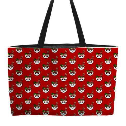 Happy Bowl Of Pho Pattern Red Weekender Tote