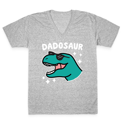 Dadosaur (Dad Dinosaur) V-Neck Tee Shirt