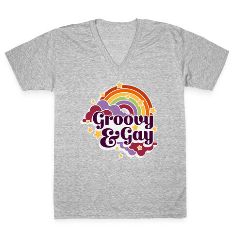 Groovy & Gay V-Neck Tee Shirt