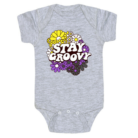 Stay Groovy (Nonbinary Flag Colors) Baby One-Piece