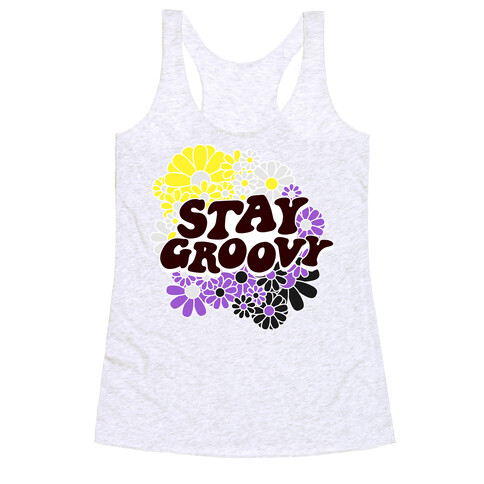 Stay Groovy (Nonbinary Flag Colors) Racerback Tank Top