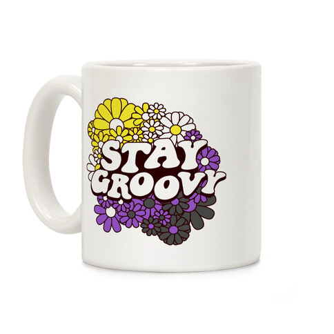 Stay Groovy (Nonbinary Flag Colors) Coffee Mug