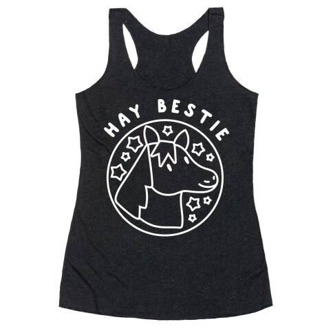 Hay Bestie Pair Shirt (Left) Racerback Tank Top