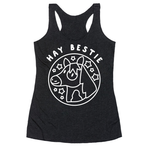 Hay Bestie Pair Shirt (Right) Racerback Tank Top