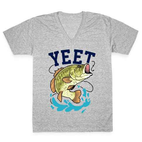 Yeet Bass Fishing V-Neck Tee Shirt