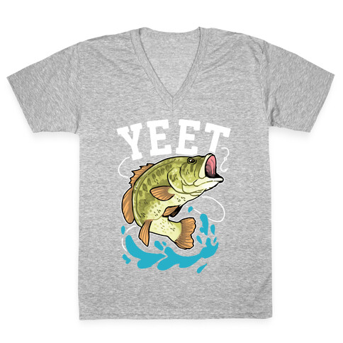 Yeet Bass Fishing V-Neck Tee Shirt