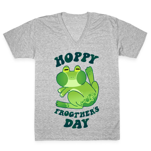 Hoppy Frogther's Day V-Neck Tee Shirt