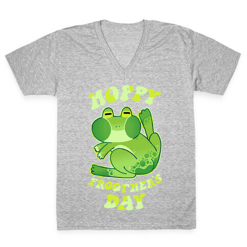 Hoppy Frogther's Day V-Neck Tee Shirt
