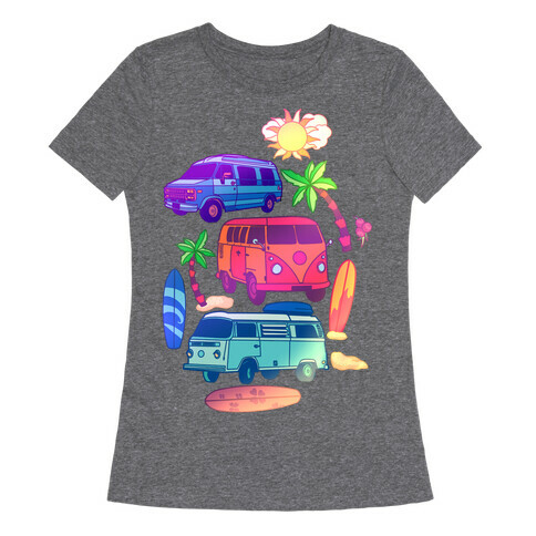 Beachy Van Life Pattern Womens T-Shirt