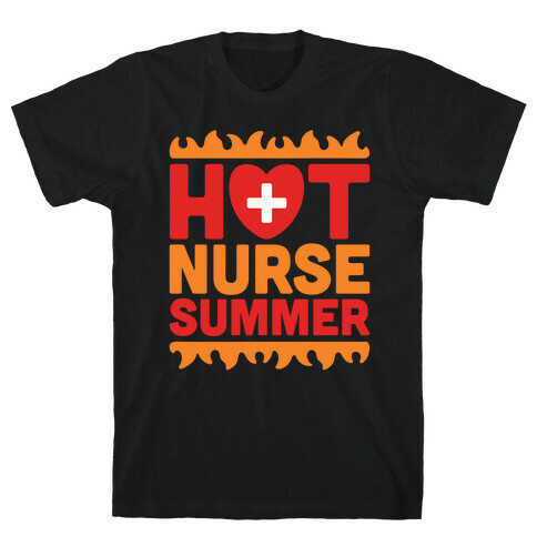Hot Nurse Summer Parody White Print T-Shirt