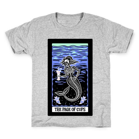 The Page of Cups Deep Sea Mermaid and Sea Angels Tarot Card Kids T-Shirt