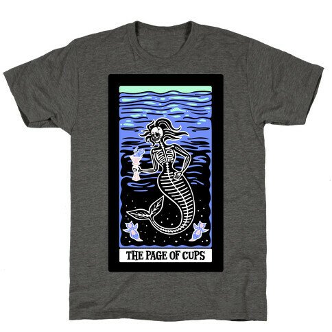 The Page of Cups Deep Sea Mermaid and Sea Angels Tarot Card T-Shirt