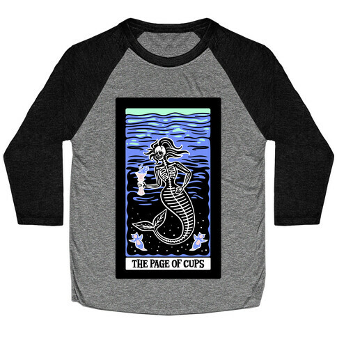 The Page of Cups Deep Sea Mermaid and Sea Angels Tarot Card Baseball Tee