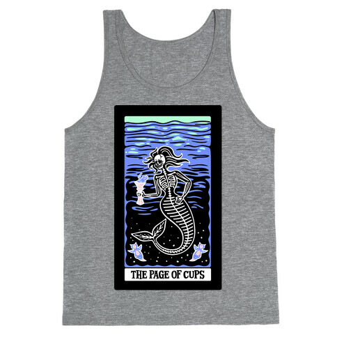 The Page of Cups Deep Sea Mermaid and Sea Angels Tarot Card White Print Tank Top