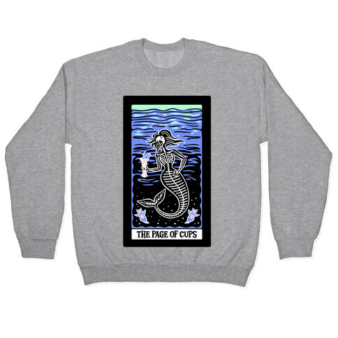 The Page of Cups Deep Sea Mermaid and Sea Angels Tarot Card White Print Pullover