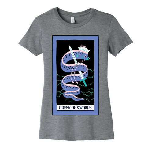 Creepy Cute Tarots: Queen Of Swords Womens T-Shirt