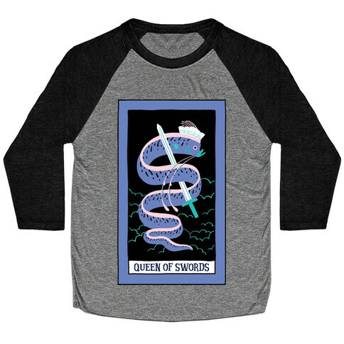 Creepy Cute Tarots: Queen Of Swords Baseball Tee