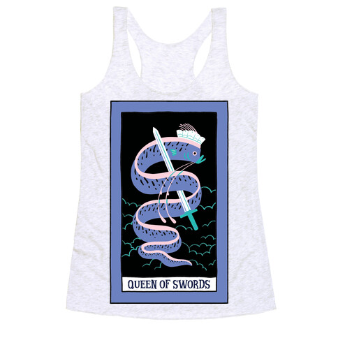 Creepy Cute Tarots: Queen Of Swords Racerback Tank Top