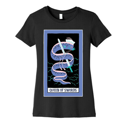 Creepy Cute Tarots: Queen Of Swords Womens T-Shirt