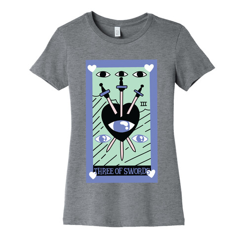Creepy Cute Tarots: Three of Swords Womens T-Shirt