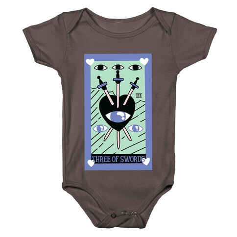 Creepy Cute Tarots: Three of Swords Baby One-Piece