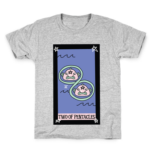 Creepy Cute Tarots: Two of Pentacles Kids T-Shirt