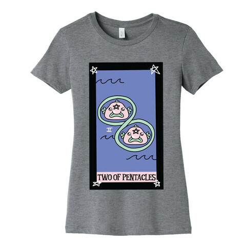 Creepy Cute Tarots: Two of Pentacles Womens T-Shirt